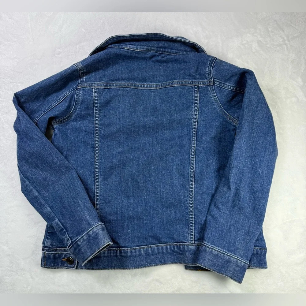 Lands' End Girls Classic Blue Denim Jean Jacket - size Large 10/12 - School